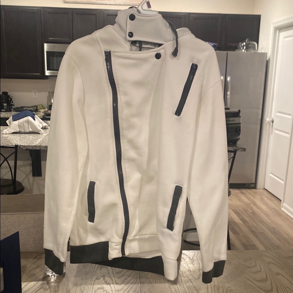 Stylish White Jacket with Black Accents